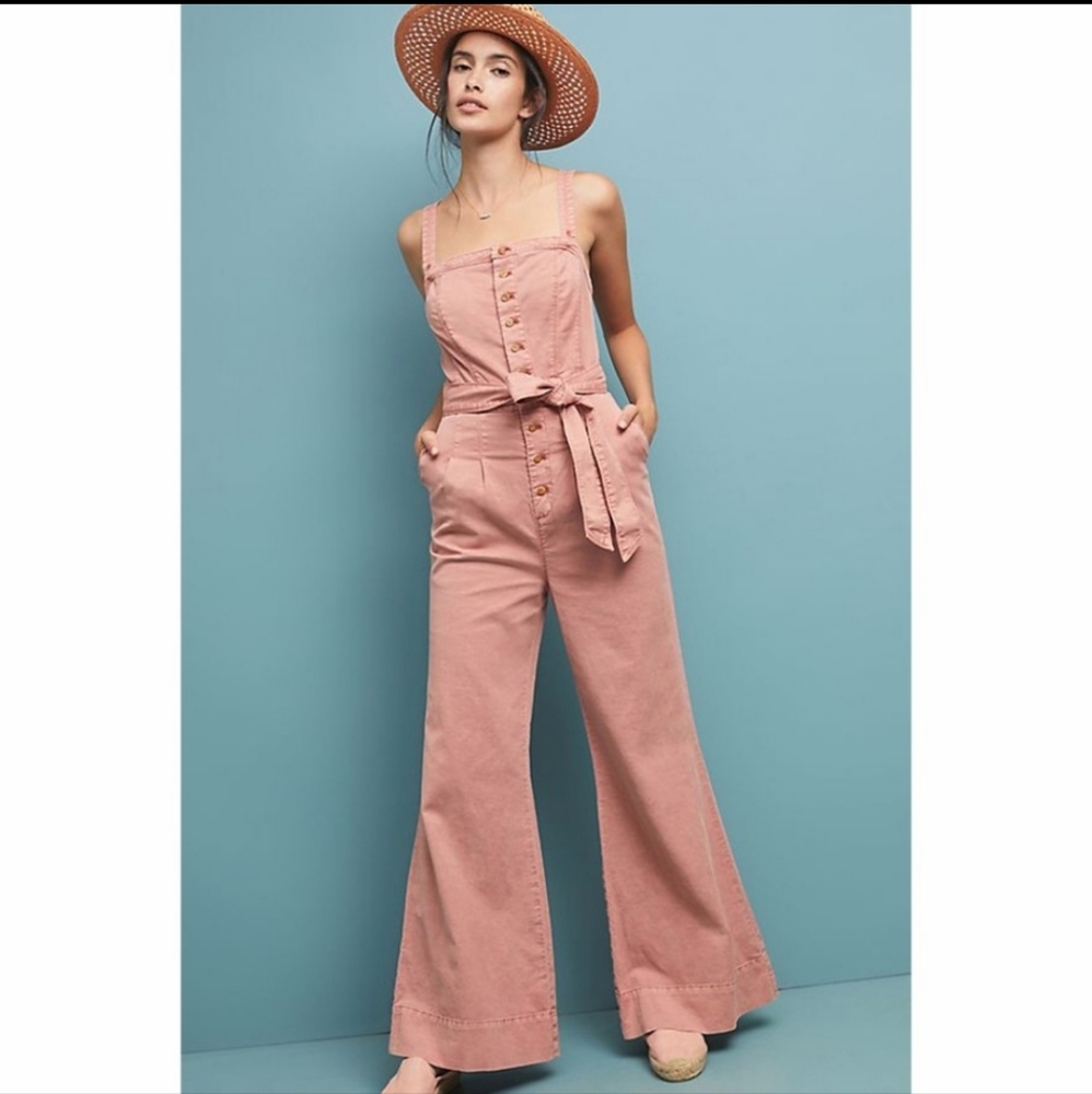 Pink Anthropologie Jumpsuit